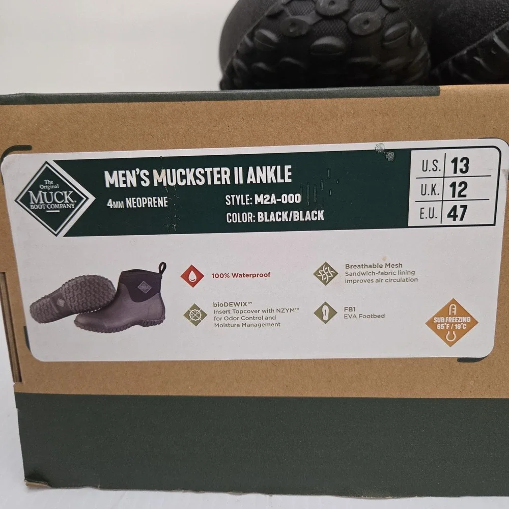 Muck Boot Muckster Ii Ankle Round Toe Pull On  Mens Black Casual Boots M2A-000